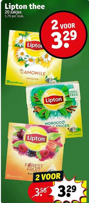 Kruidvat Lipton thee aanbieding