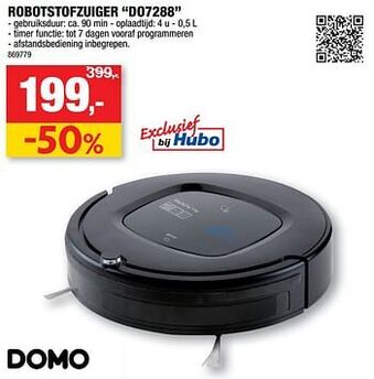 Hubo Domo elektro robotstofzuiger do7288 aanbieding
