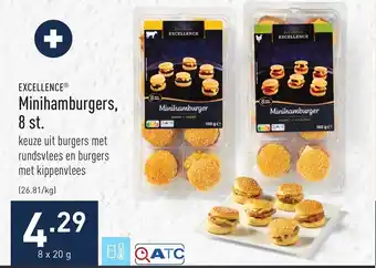ALDI Excellence minihamburgers 8 st aanbieding