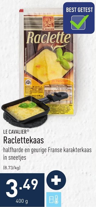 ALDI Le cavalier raclettekaas 400g aanbieding