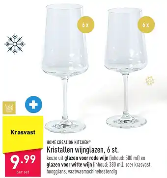 ALDI Home creation kitchen kristallen wijnglazen 6 st aanbieding