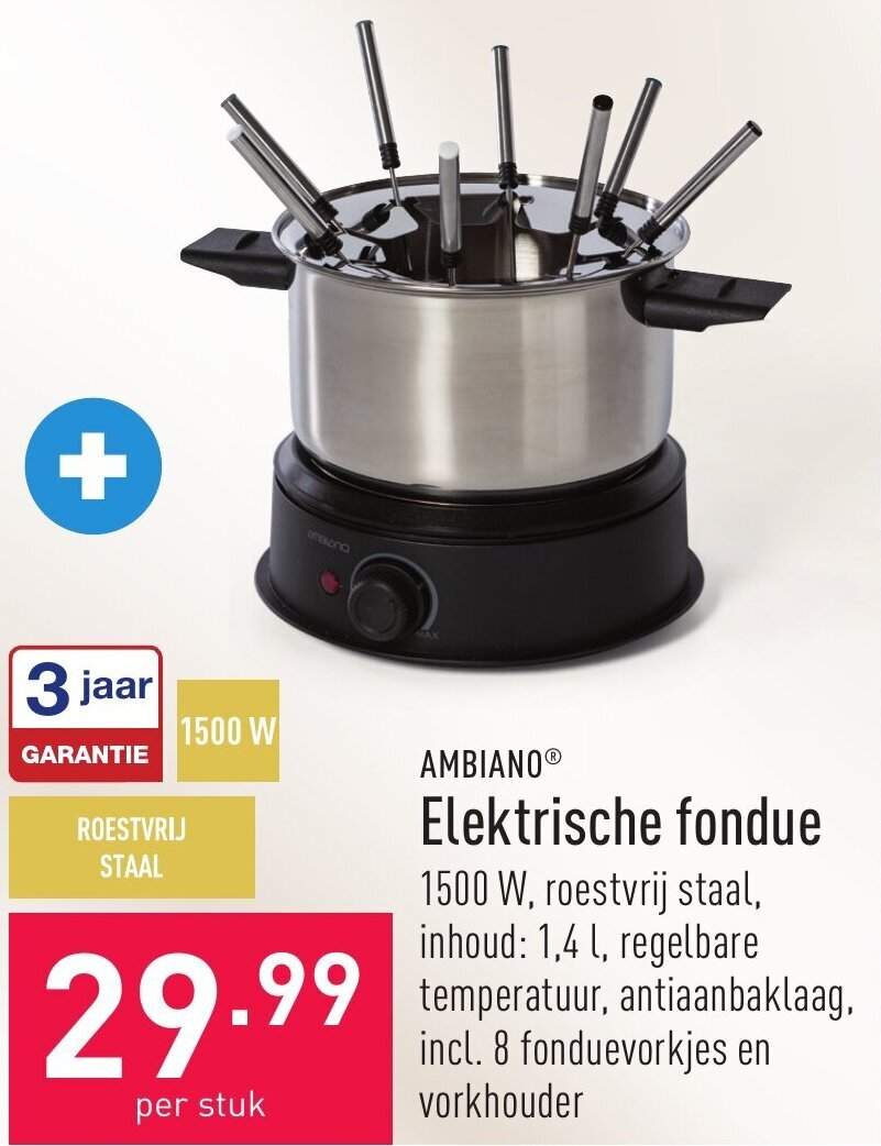 Ambiano elektrische fondue promotie bij ALDI