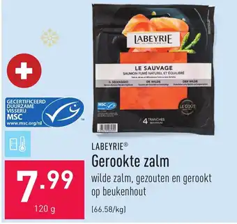 ALDI Labeyrie gerookte zalm 120g aanbieding