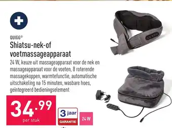ALDI Quigg shiatsu nek- en voetmassageapparaat aanbieding