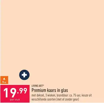 ALDI Living art premium kaars in glas aanbieding
