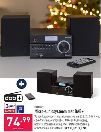 ALDI Medion micro-audiosysteem met DAB+ aanbieding