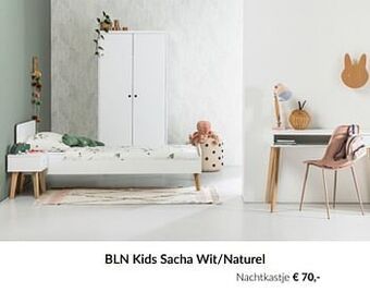 BabyPark Bln kids sacha wit-naturel nachtkastje aanbieding