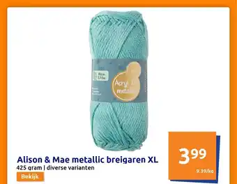 Action Alison & Mae metallic breigaren XL 425 gram aanbieding