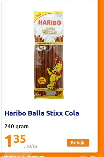 Action Haribo Balla Stixx Cola 240 gram aanbieding