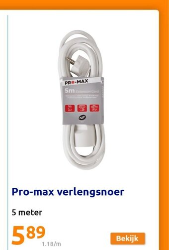 Action Pro-max verlengsnoer 5 meter aanbieding
