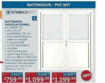Zelfbouwmarkt Buitendeur Pvc Wit aanbieding
