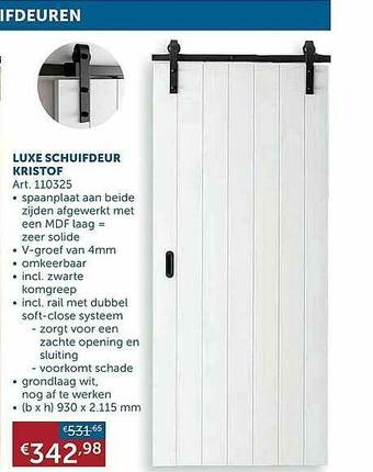 Zelfbouwmarkt Luxe Schuifdeur Kristof aanbieding