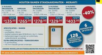 Zelfbouwmarkt Houten Ramen Standaardmaten Meranti aanbieding