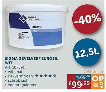 Sigma Gevelverf Eurosil Wit