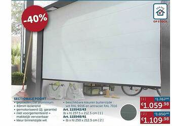 Zelfbouwmarkt Sectionale Poort aanbieding