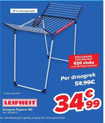Carrefour Leifheit Droogrek Pegasus 180 aanbieding