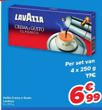 Carrefour Koffie Crema e Gusto LavAzza 4 x 250 g aanbieding