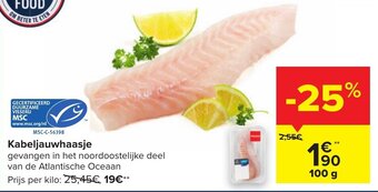 Carrefour Kabeljauwhaasje 100g aanbieding