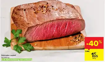 Carrefour Gebraden rosbief 100 g aanbieding