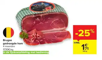 Carrefour Brugse gedroogde ham 100 g aanbieding