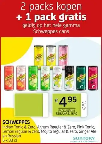 BelBev Schweppes pack agrum regular + zero aanbieding