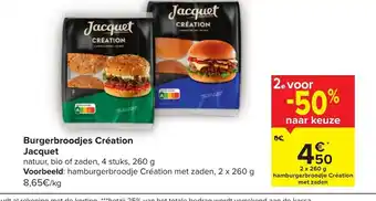 Carrefour Burgerbres Creation Jacquet 2x250 g aanbieding