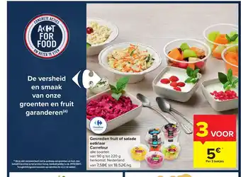 Carrefour Gesneden fruit of salade eetklaar aanbieding