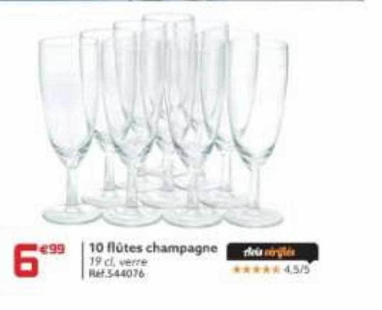 10 flûtes champagne promotie bij GiFi