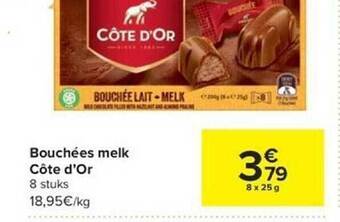 Carrefour Bouchées melk côte d'or aanbieding