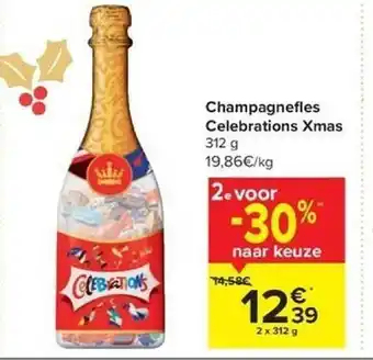 Champagnefles celebrations xmas