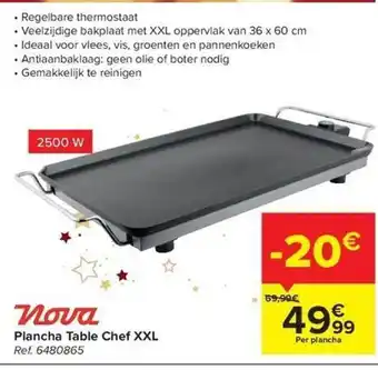 Carrefour Nova plancha table chef xxl aanbieding