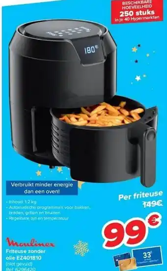 Carrefour Moulinex friteuse zonde olie aanbieding