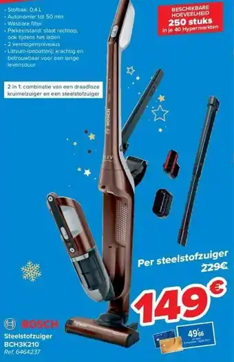 Carrefour Bosch steelstofzuiger aanbieding