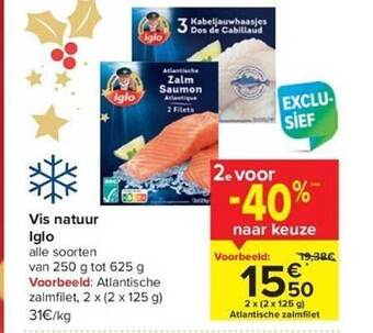 Carrefour Vis natuur iglo aanbieding