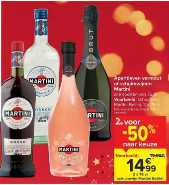 Carrefour Aperitieven vermout of schuimwijnen martini aanbieding