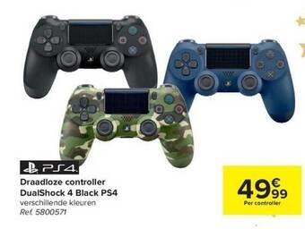 Carrefour Draadloze controller dualshock 4 black ps4 aanbieding