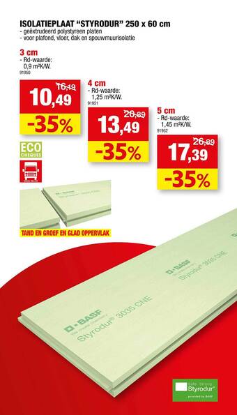 Hubo Isolatieplaat styrodur aanbieding