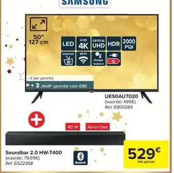 Samsung ledtv, soundbar 2.0
