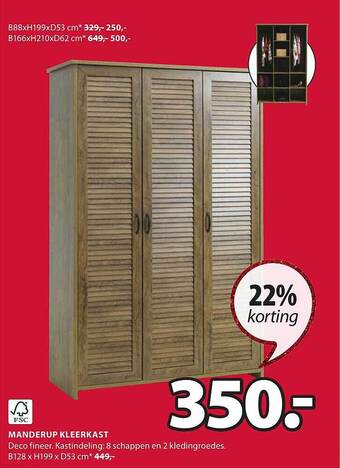 Jysk Manderup kleerkast aanbieding