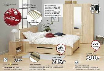 Jysk Tapdrup nachtkastje, hald bedframe, vellerup kleerkast aanbieding