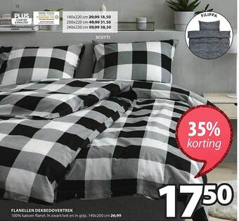 Jysk Flanellen dekbedovertrek aanbieding