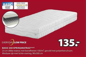 Jysk Basic s50 springmatras aanbieding