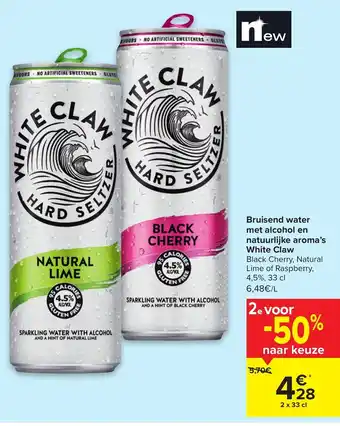 Carrefour Bruisend water met alcohl en natuurlijke aroma's White Claw 33 cl aanbieding