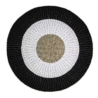 Leen Bakker HSM Collection tapijt Seff - naturel/wit/zwart - 120x120 cm - Leen Bakker aanbieding
