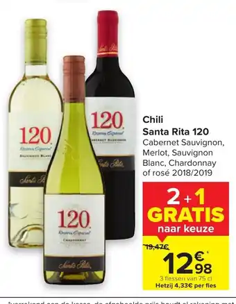Carrefour Chili Santa Rita 120 75 cl aanbieding