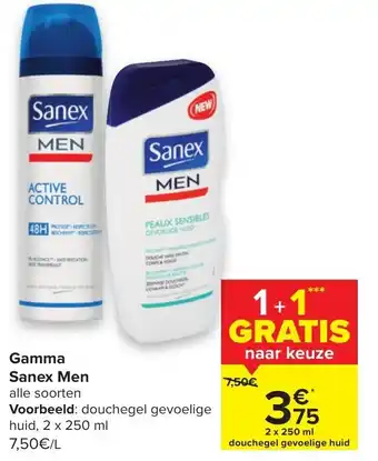 Carrefour Gamma Sanex Men aanbieding