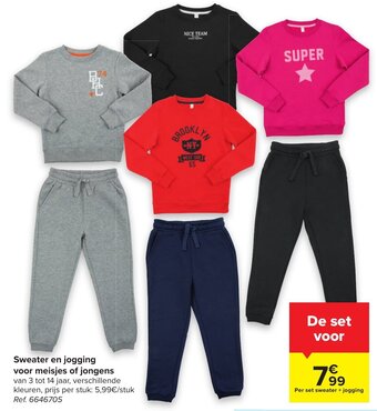 Carrefour Sweater en jogging voor meisjes of jongens aanbieding