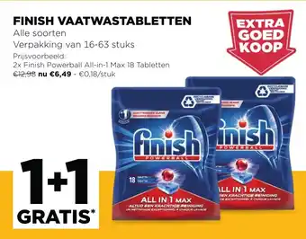 Jumbo Finish vaatwastabs 2*16-63st aanbieding