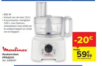 Carrefour Moulimex Keukenrobot FP542111 aanbieding