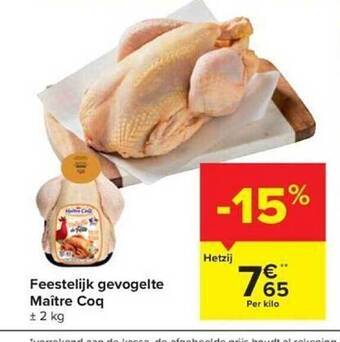 Carrefour Feestelijk gevogelte maître coq aanbieding